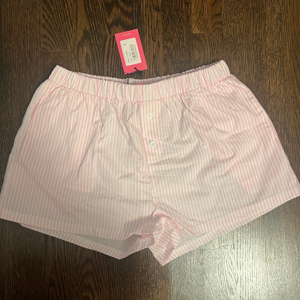 Pink striped edikted boxer shorts